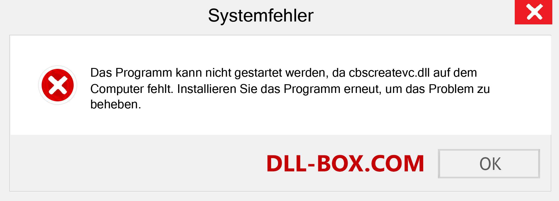 cbscreatevc.dll-Datei fehlt?. Download für Windows 7, 8, 10 - Fix cbscreatevc dll Missing Error unter Windows, Fotos, Bildern